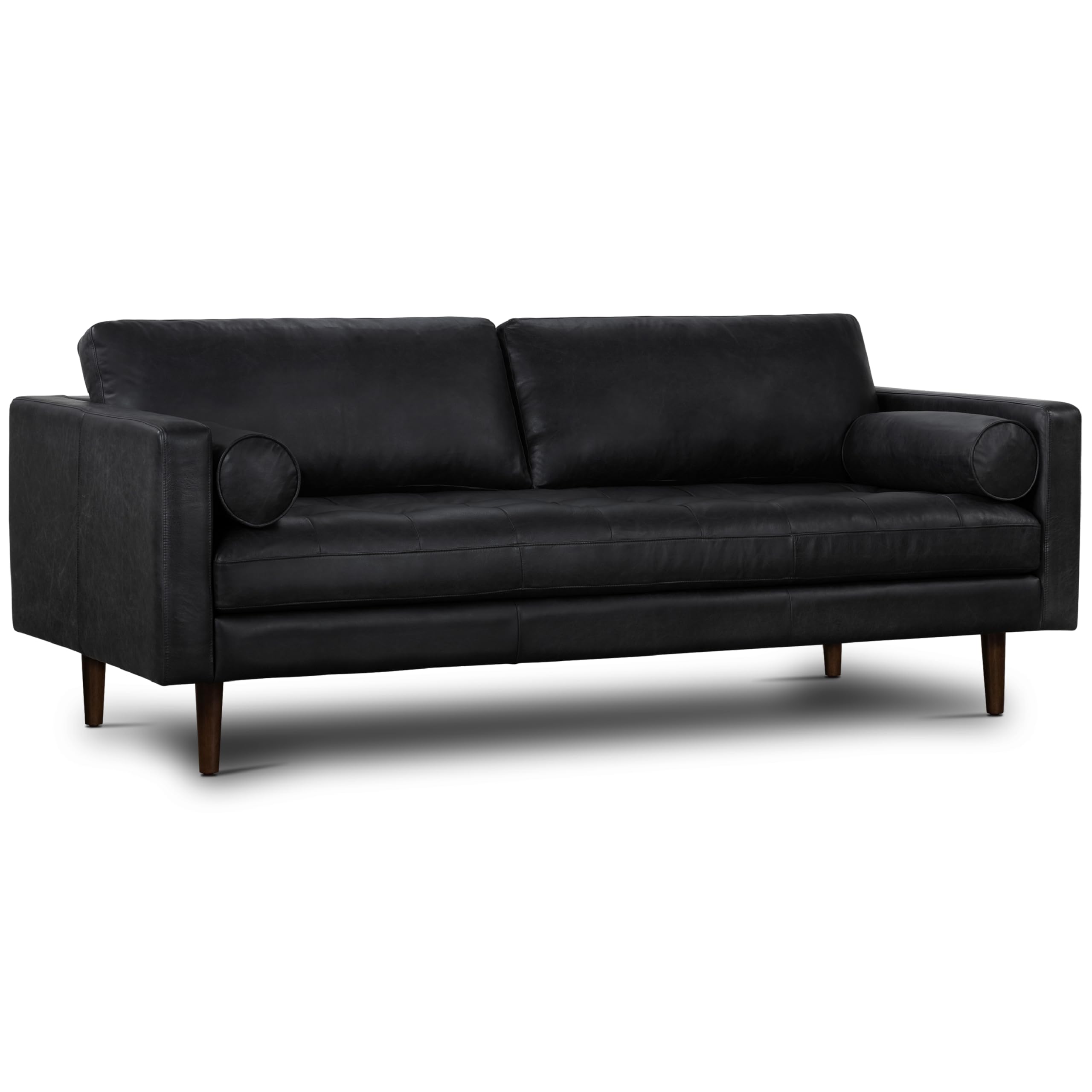 Luxurious Black Leather Sofa