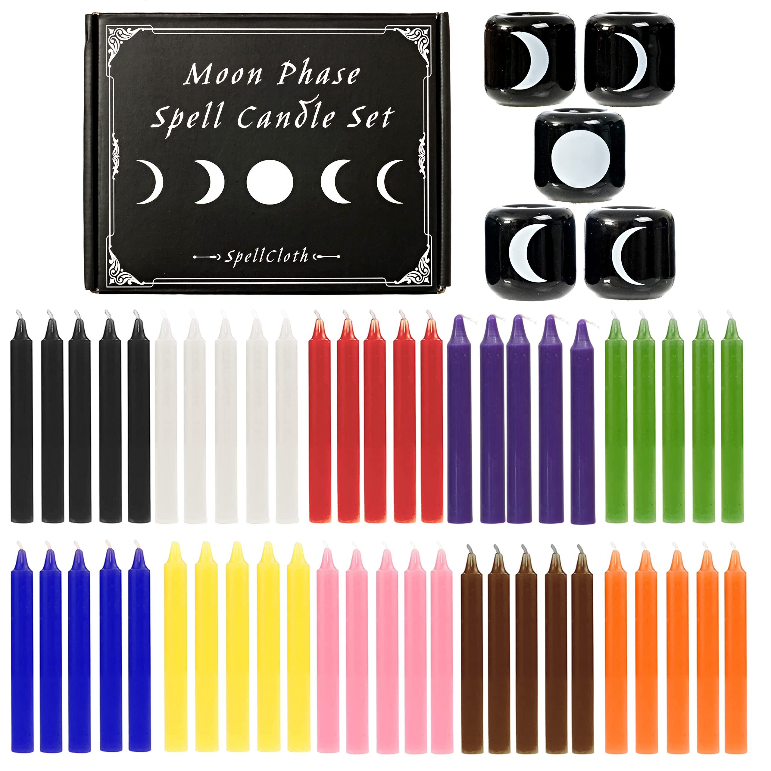 Moon Phase Spell Candle Variety Set with Dice
