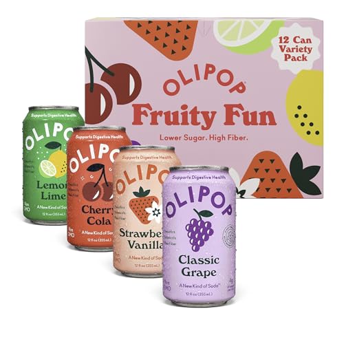 OLIPOP Fruity Fun Soda Variety Pack – 12 Cans