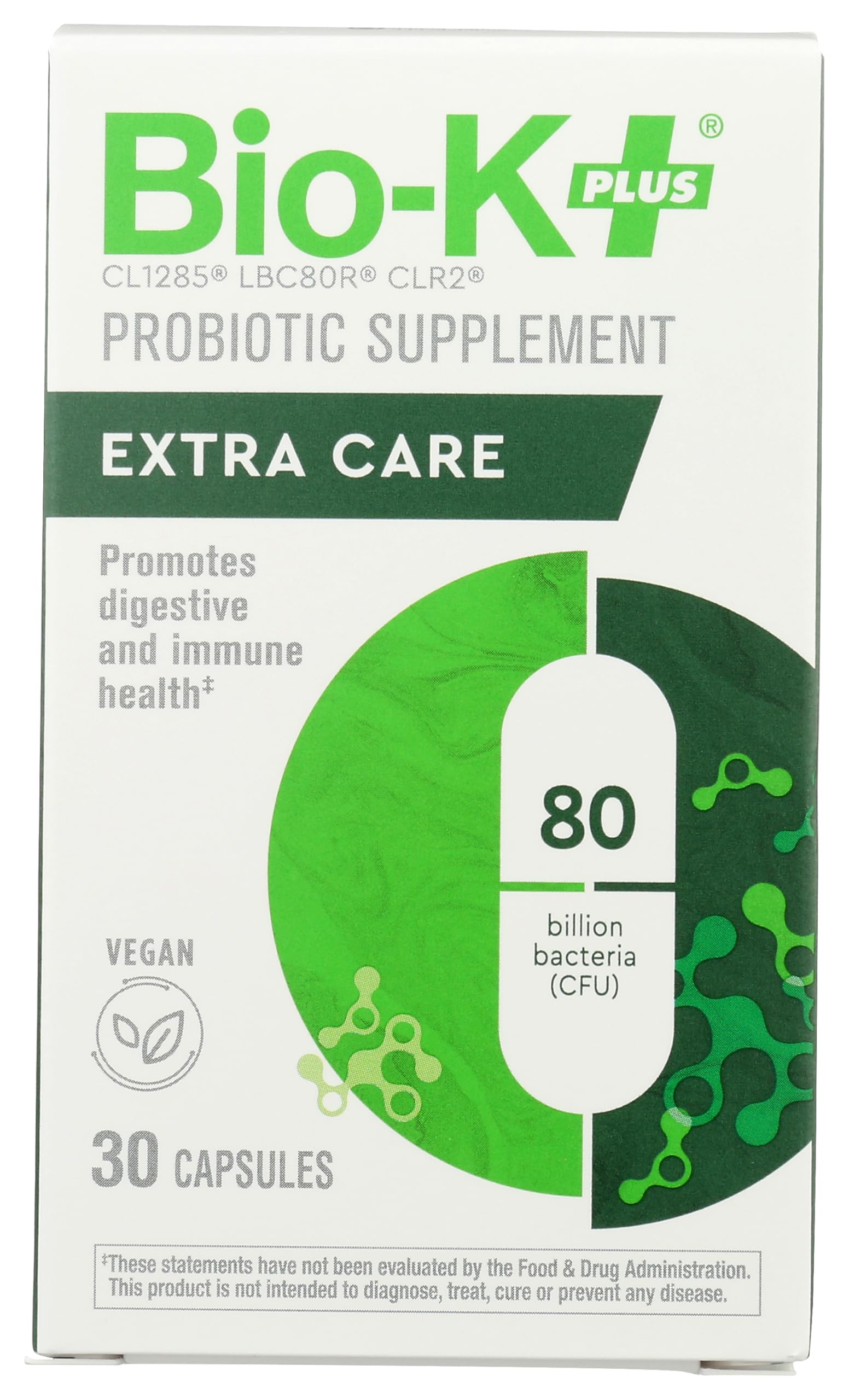 Bio-K Plus Extra Care Probiotic Supplement - 30 Vegan Capsules