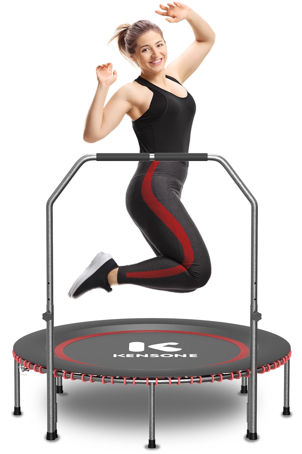 Fitness Trampoline with Adjustable Handlebar